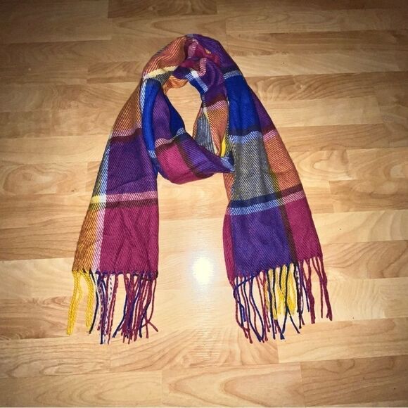 Bright Colorful Plaid Scarf - Picture 2 of 6